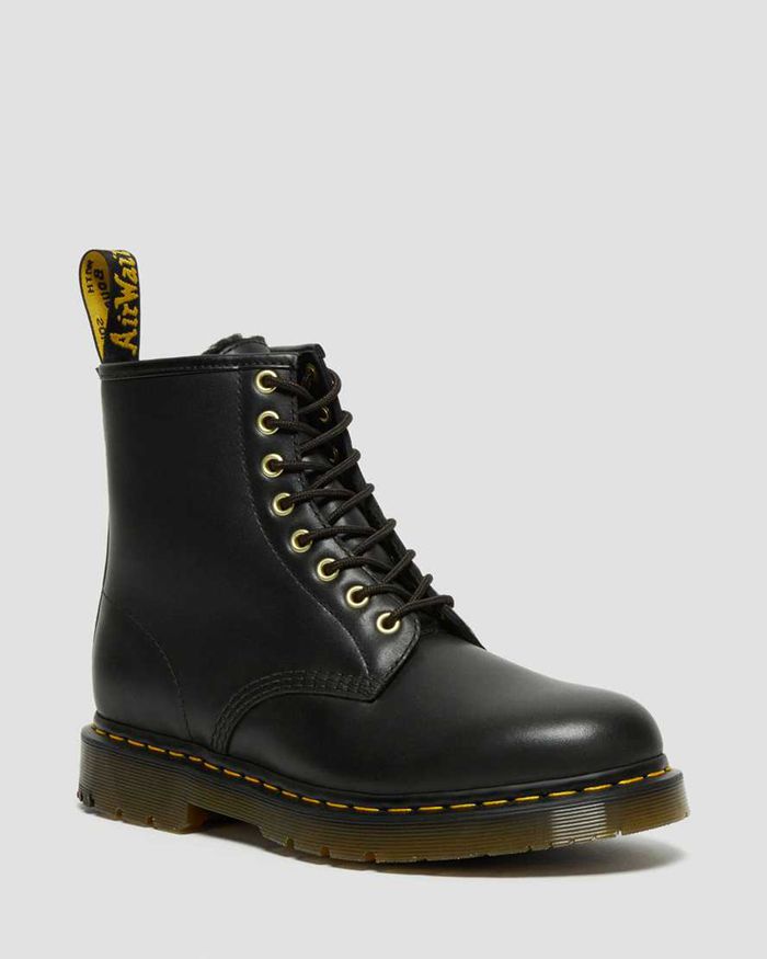 Dr Martens Vintersko Dame Svart 1460 Dm's Wintergrip Læder Lace Up 0286FYCHZ